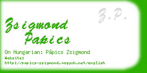 zsigmond papics business card