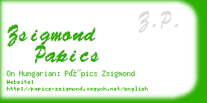 zsigmond papics business card